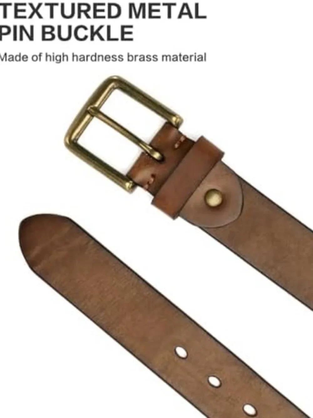 Thick Full Grain Leather Work Belt for Men | Heavy Duty, High Hardness Buckle